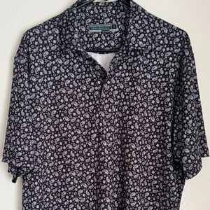 Roundtree‎ & Yorke Performance Polo Shirt Paisley Print Golf Athletic L